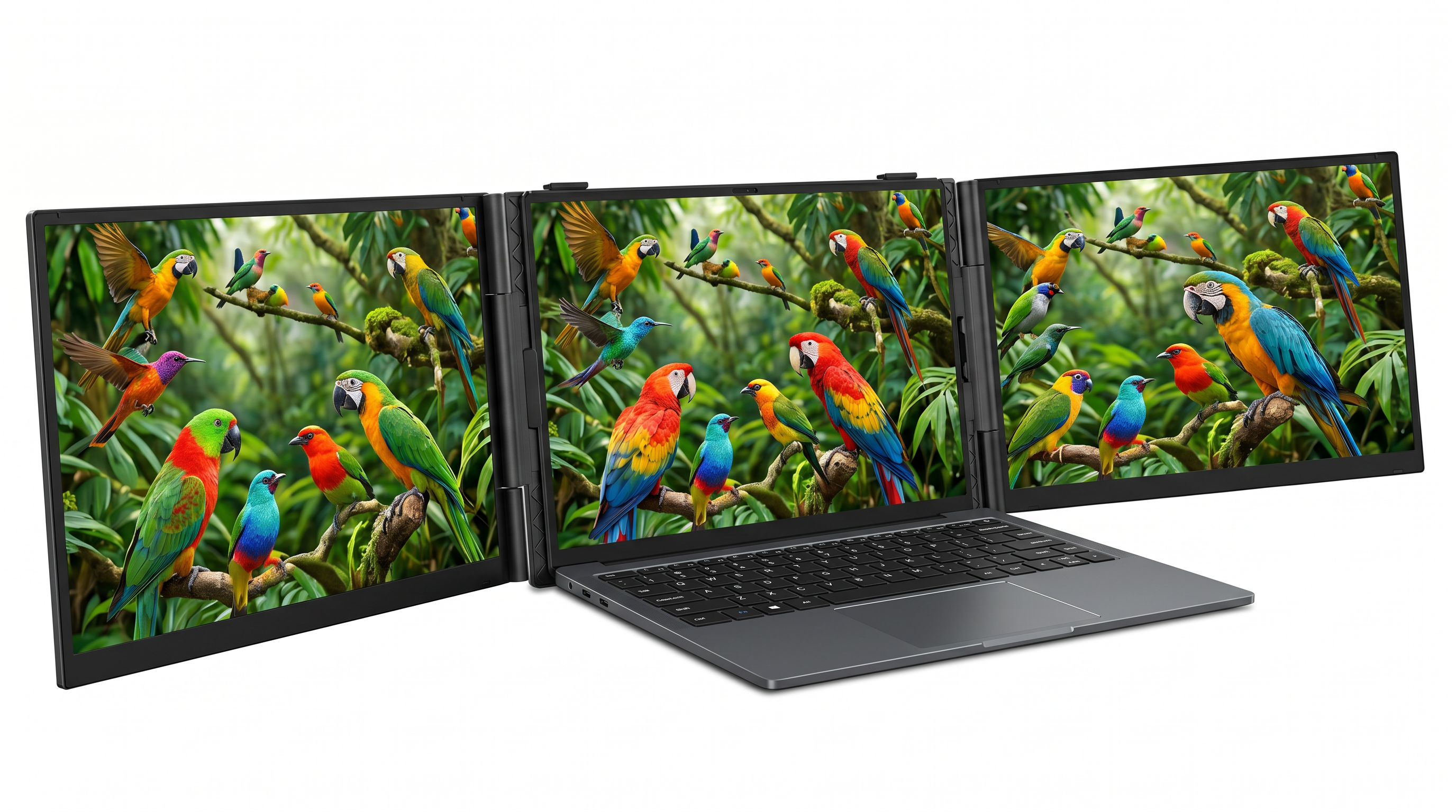 Blackview DCM6 Triple Laptop Screen Extender – Dual 14.1" FHD IPS Portable Monitors for 13–17" Laptops (USB-C & HDMI)