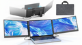 APILDELLA P7 Triple Laptop Screen Extender 15.6” – Portable Dual 1080P FHD Monitors for 13”-17.3” Laptops (USB-C/HDMI)