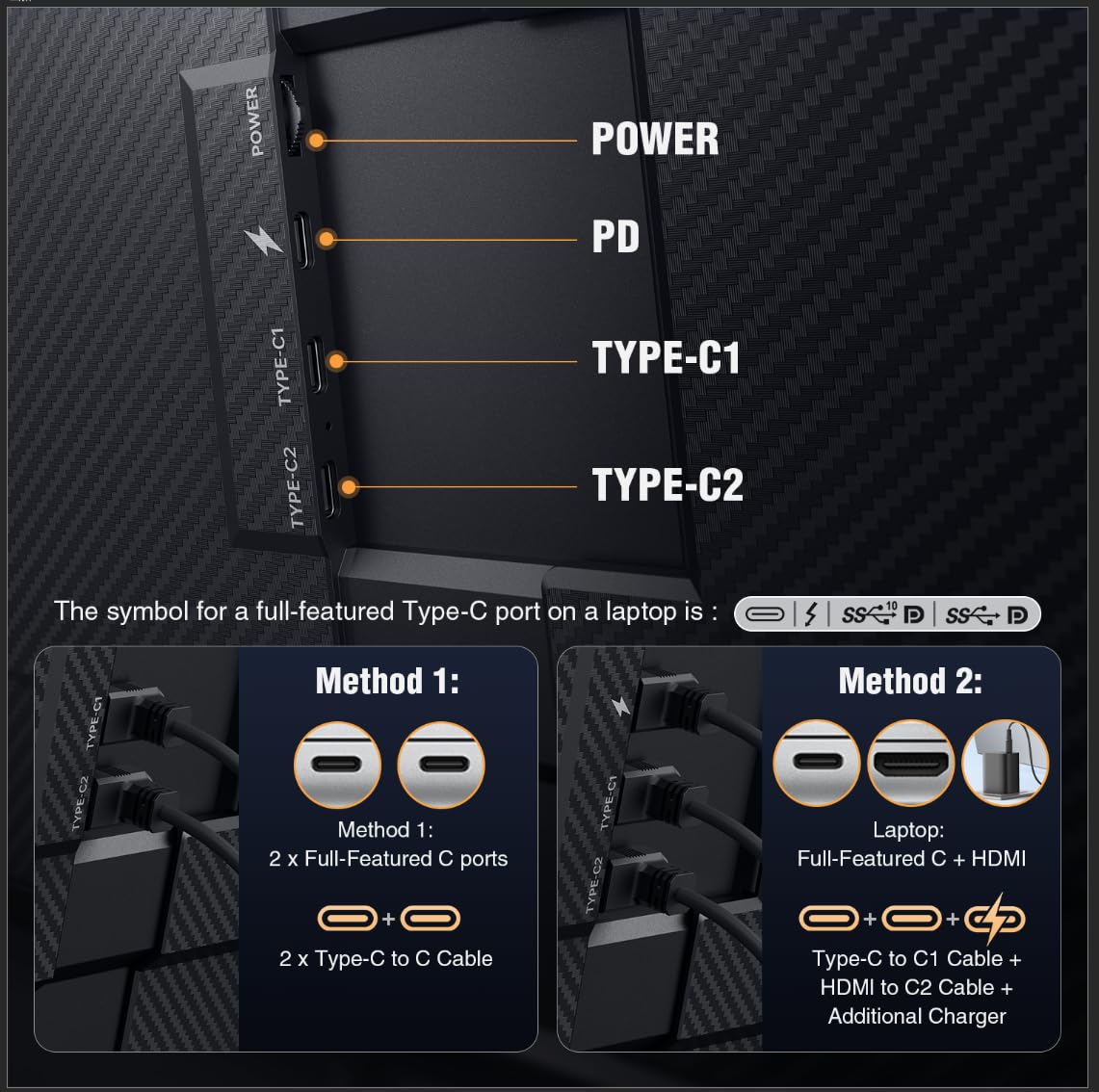 APILDELLA P7 Triple Laptop Screen Extender 15.6” – Portable Dual 1080P FHD Monitors for 13”-17.3” Laptops (USB-C/HDMI)