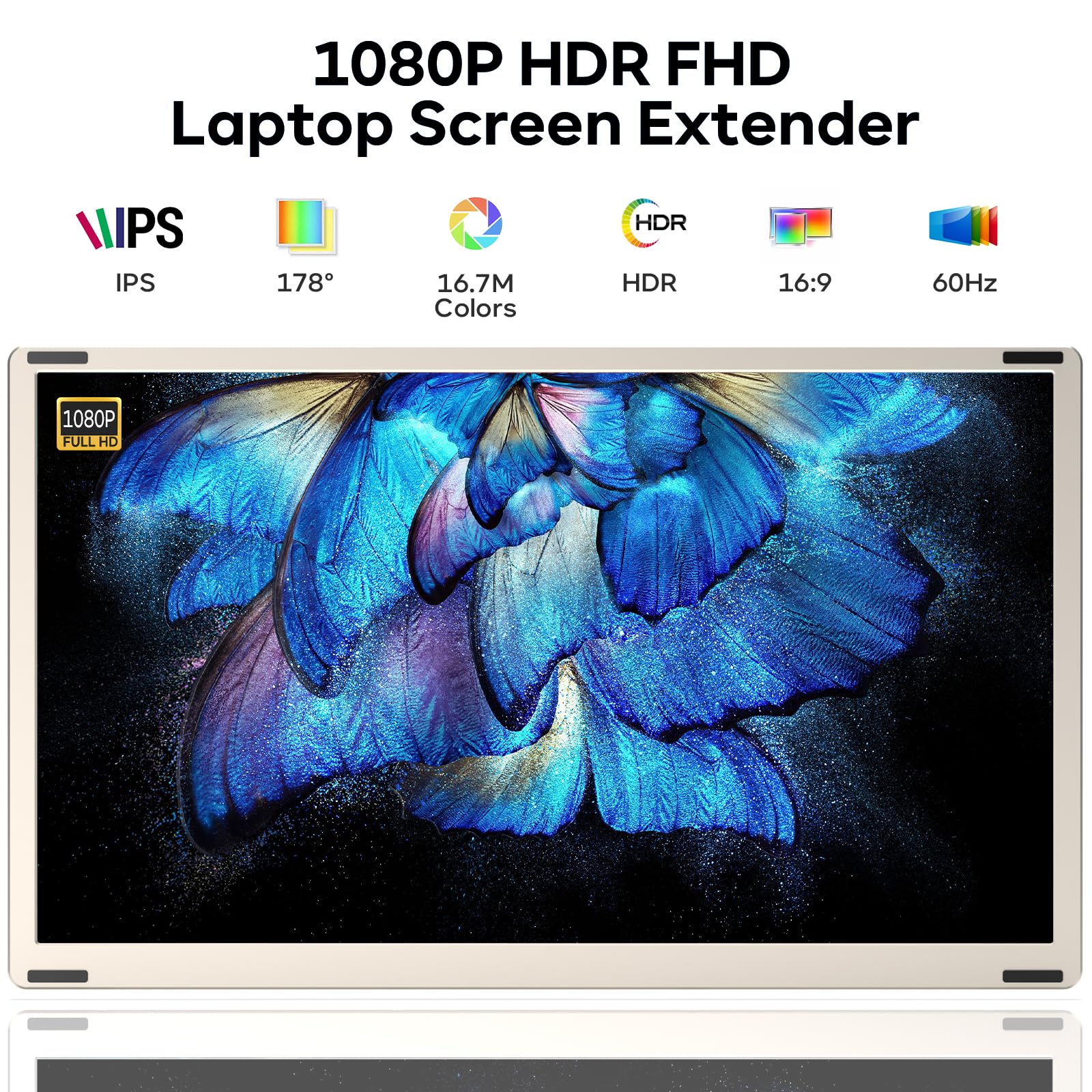 15.6" Triple Laptop Screen Extender - Dual FHD 1080P IPS Portable Monitors with Detachable Stand & 235° Rotation
